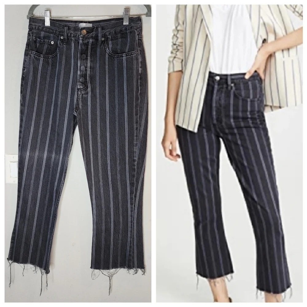 Boyish Darcy Crop Flare Deliverance grey stripe‎ jeans.  Size 29.